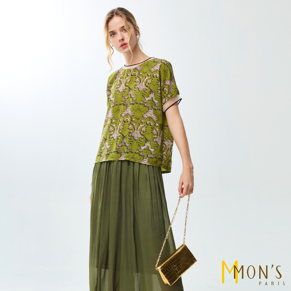 限時特價∎森林繁花透氣網紗花上衣＿綠色【MON'S 流行服飾】_3