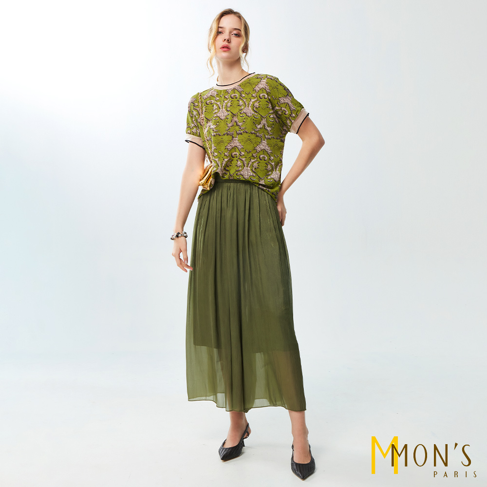 限時特價∎森林繁花透氣網紗花上衣＿綠色【MON'S 流行服飾】_4