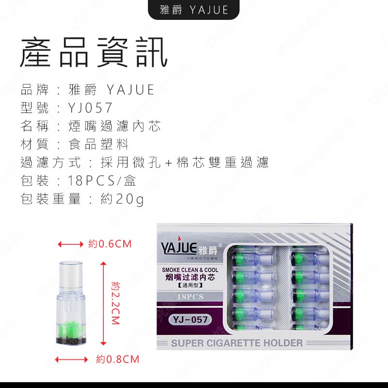 ㊣娃娃研究學苑㊣雅爵 YJ057 煙嘴過濾內芯 一次性香煙過濾嘴 一次性濾嘴 三重過濾 換芯型 通用 替芯 過濾 煙嘴(SC594)_4