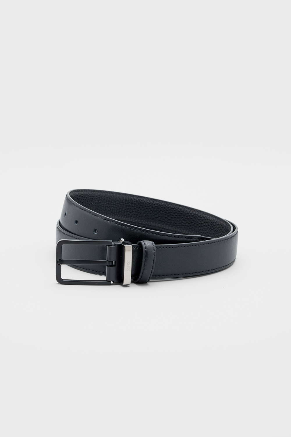 SST&C Black leather Belt | 00312503009_1