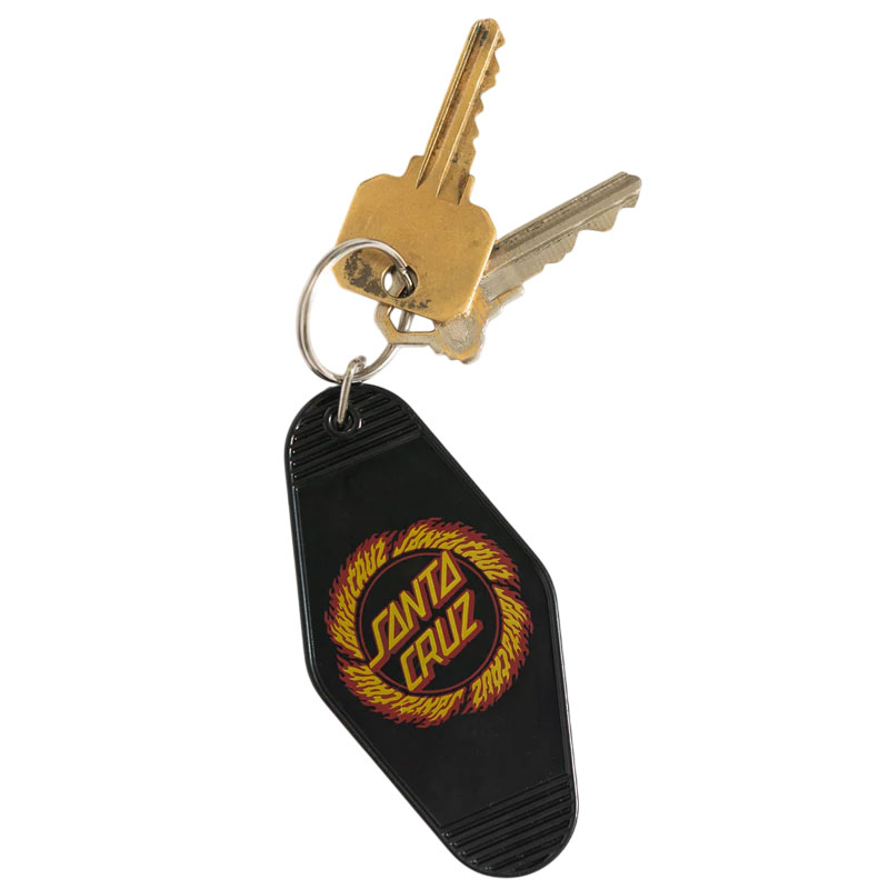 SANTA CRUZ 44643588 FLAME RING DOT KEYCHAIN 復古旅館 鑰匙圈 (黑色)_1