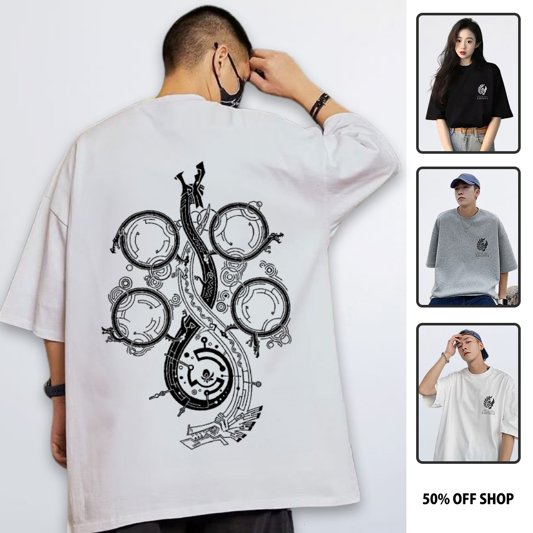 鎖刃龍 凍峰龍 白熾龍LOGO魔物獵人荒野 大圖 男女款純棉落肩短TEE 台灣獨家日本電玩T_0