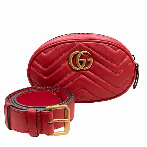 Gucci/476434/紅色/GG Marmont/腰包