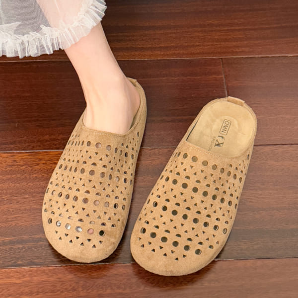 【35-41全尺碼】穆勒鞋．繽紛糖果色雕花簍空厚底拖鞋．白鳥麗子_5