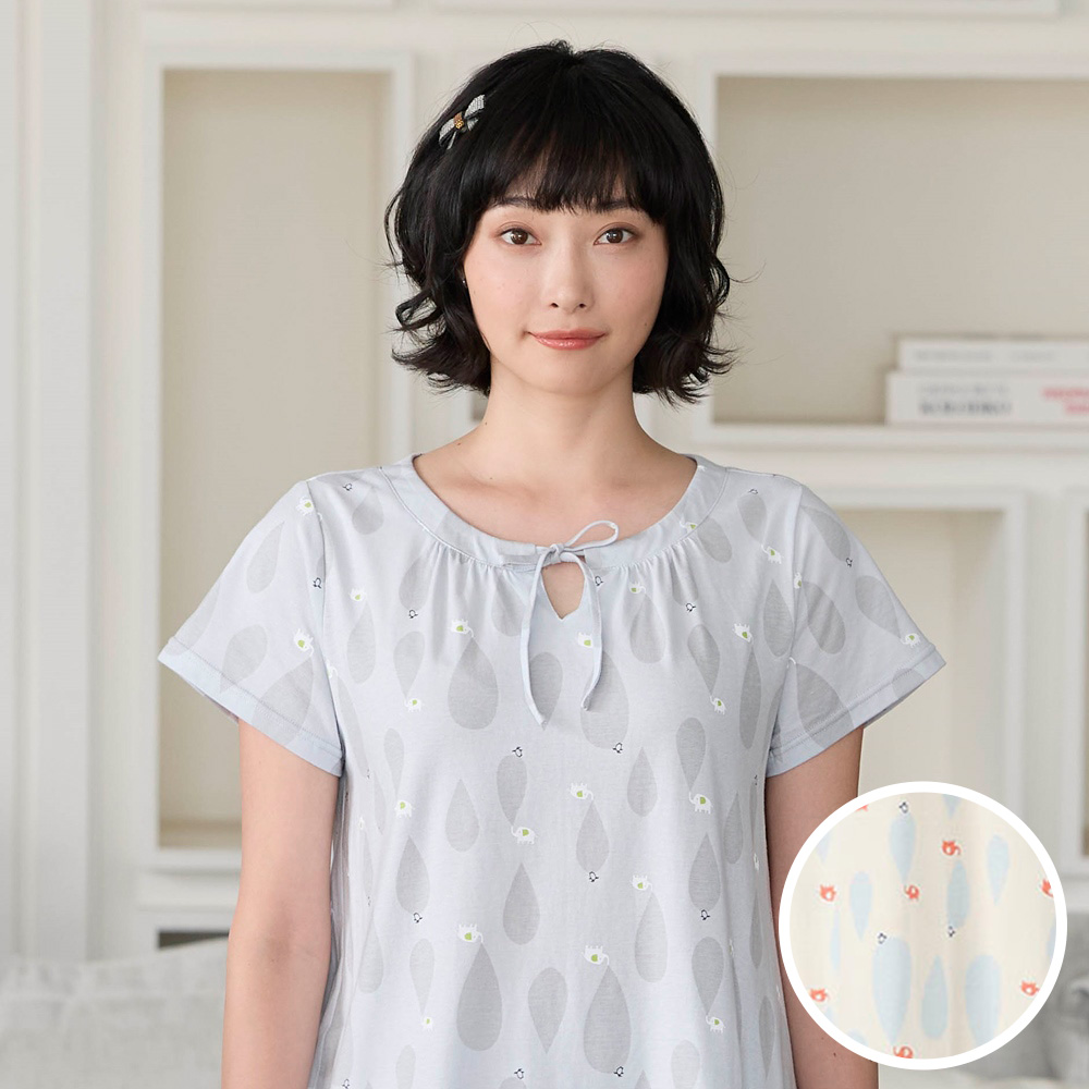 華歌爾睡衣-仕女系列 M-L針織印花無開襟褲裝(俏皮黃) LWZ86051Y6