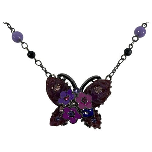 【桃園家樂福經國店】ANNA SUI/項鍊//紫色蝴蝶花