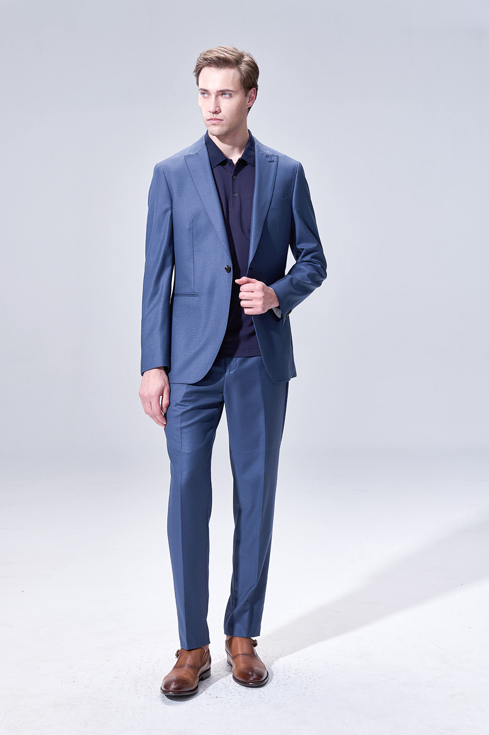 SST&C #Milan Series Navy SlimTrousers | 00012504002_0