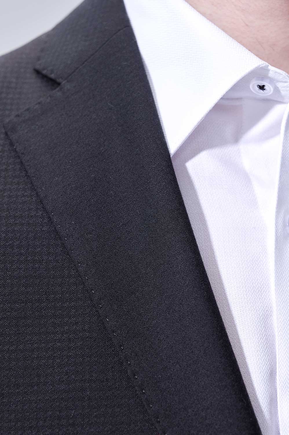 SST&C Black Textured Tailored Trousers | 00012504006_3