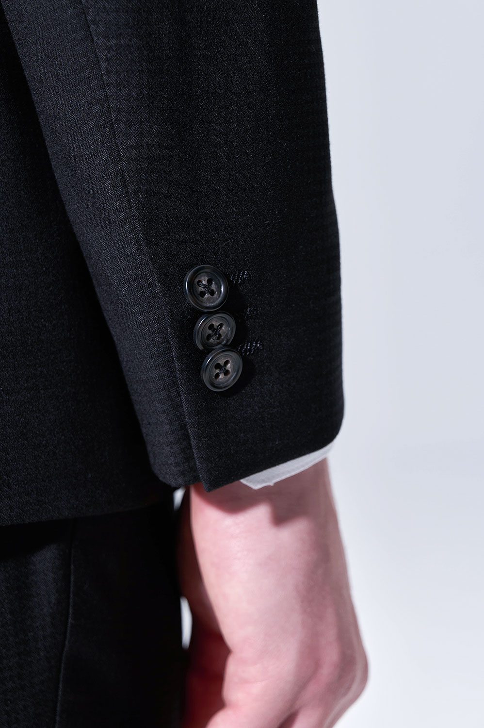 SST&C Black Textured Tailored Trousers | 00012504006_4