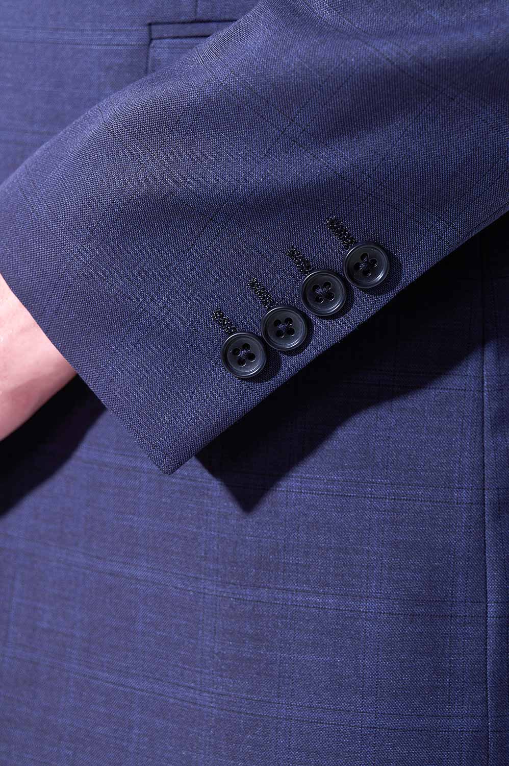 SST&C Midnight Blue Check Slim Trousers | 00012504008_4
