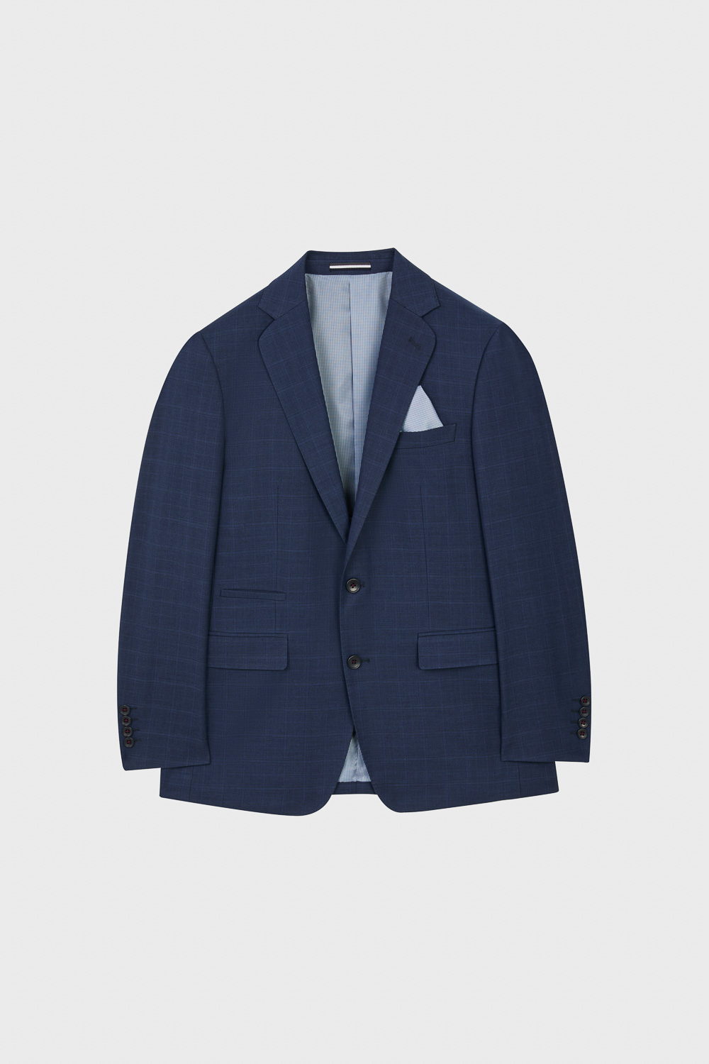 SST&C Midnight Blue Check Slim Trousers | 00012504008_5
