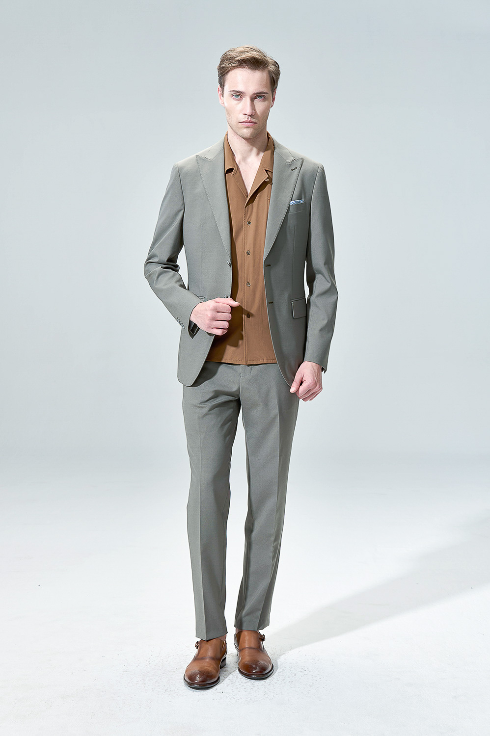 SST&C #Milan Series Olive Green Slim Trousers | 00012504001_0