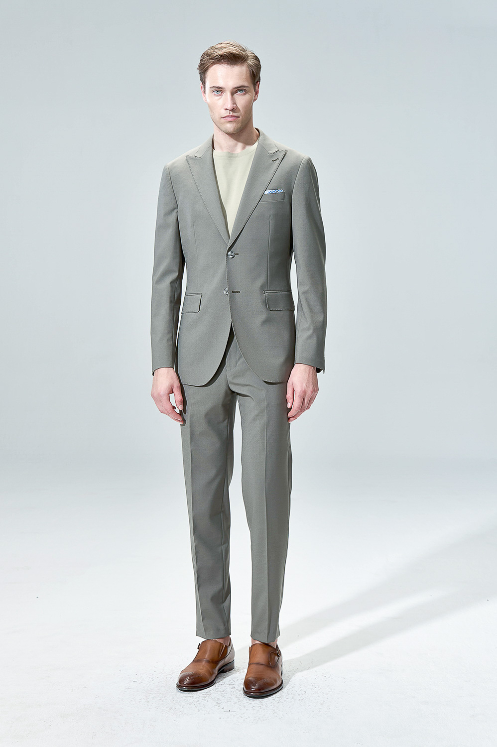 SST&C #Milan Series Olive Green Slim Trousers | 00012504001_2