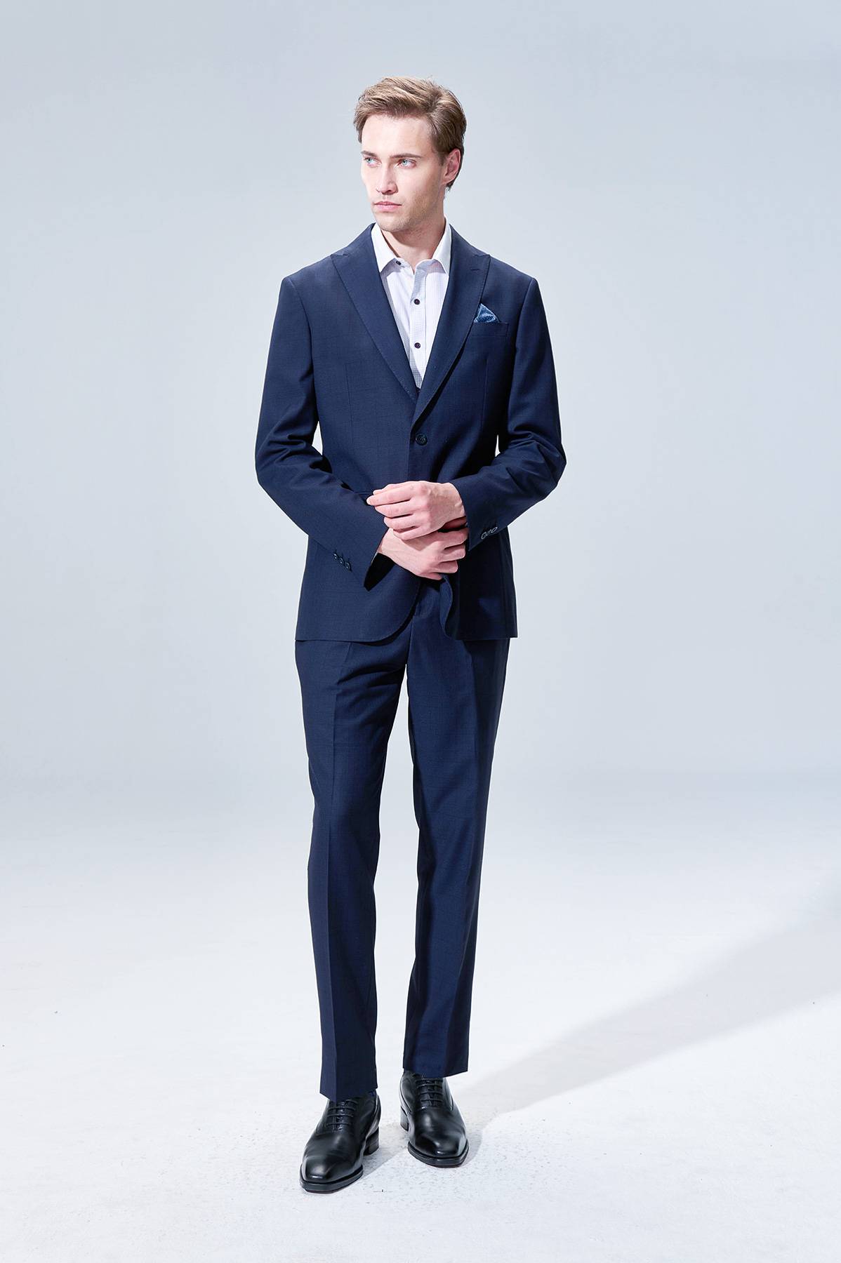 【Customized Pants】SST&C Midnight Blue Check Leisure Trousers | 00022504007_1