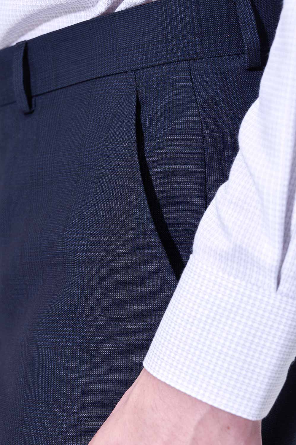 【Customized Pants】SST&C Midnight Blue Check Leisure Trousers | 00022504007_2