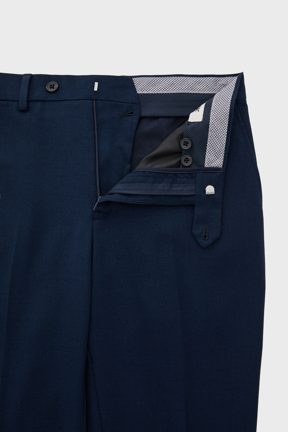 SST&C Midnight Blue Textured Tailored Trousers | 00022504009_3