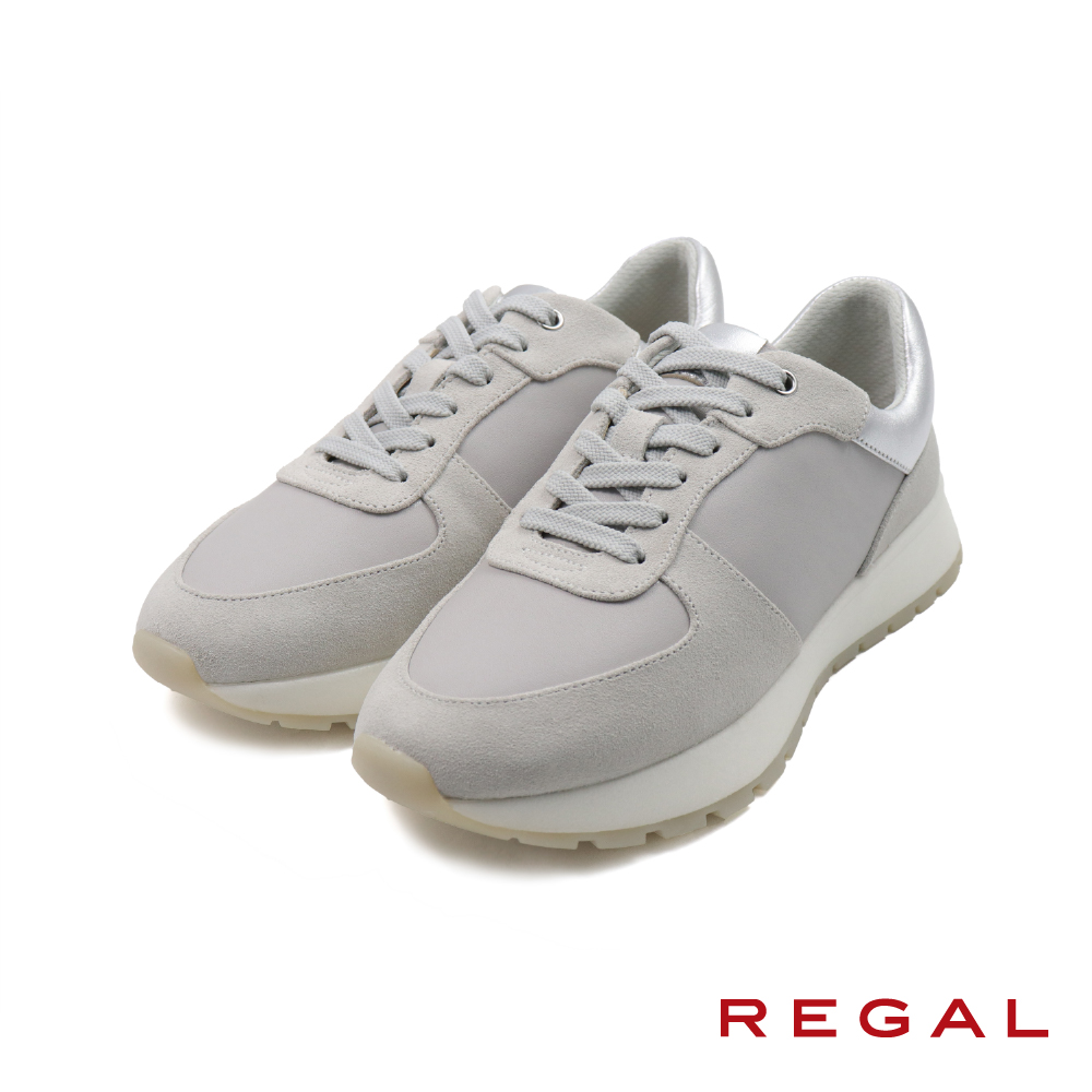 【REGAL】日本氣墊止滑綁帶休閒鞋 淺灰色(BF03-LY)