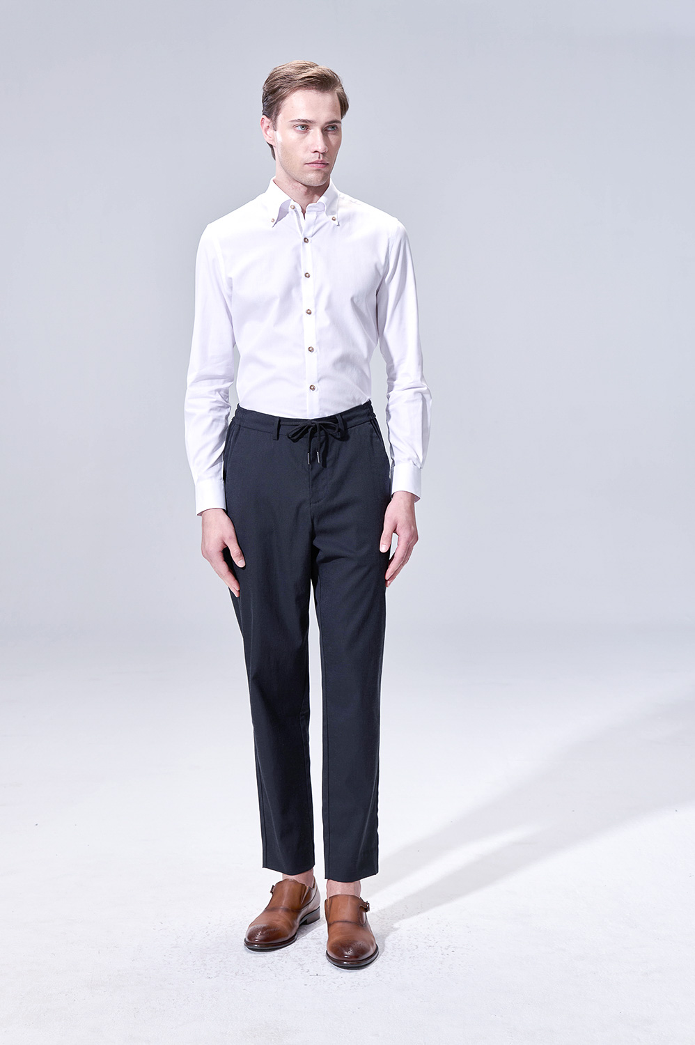 SST&C White Texture Slim Fit Shirt | 00062504003_1