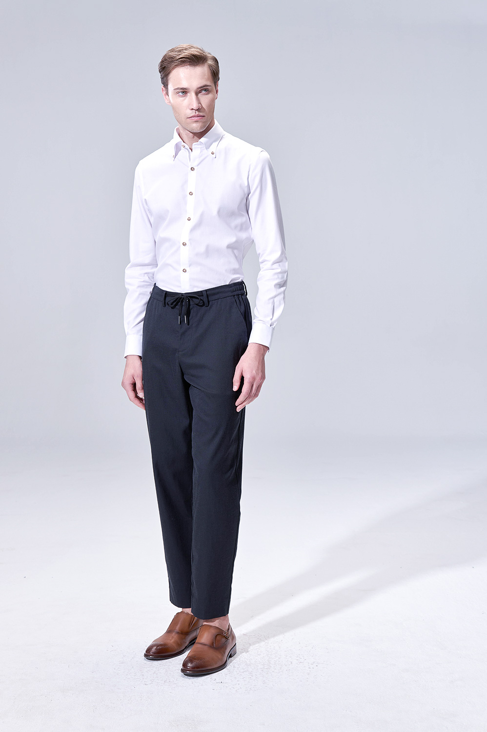 SST&C White Texture Slim Fit Shirt | 00062504003_2