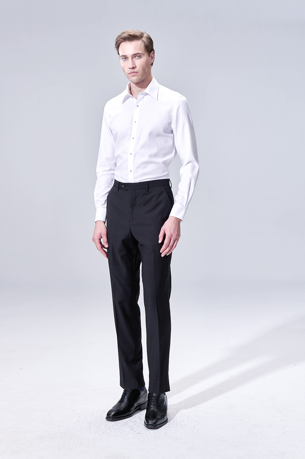 SST&C SST&C White Texture Slim Fit Shirt | 00062504007_2