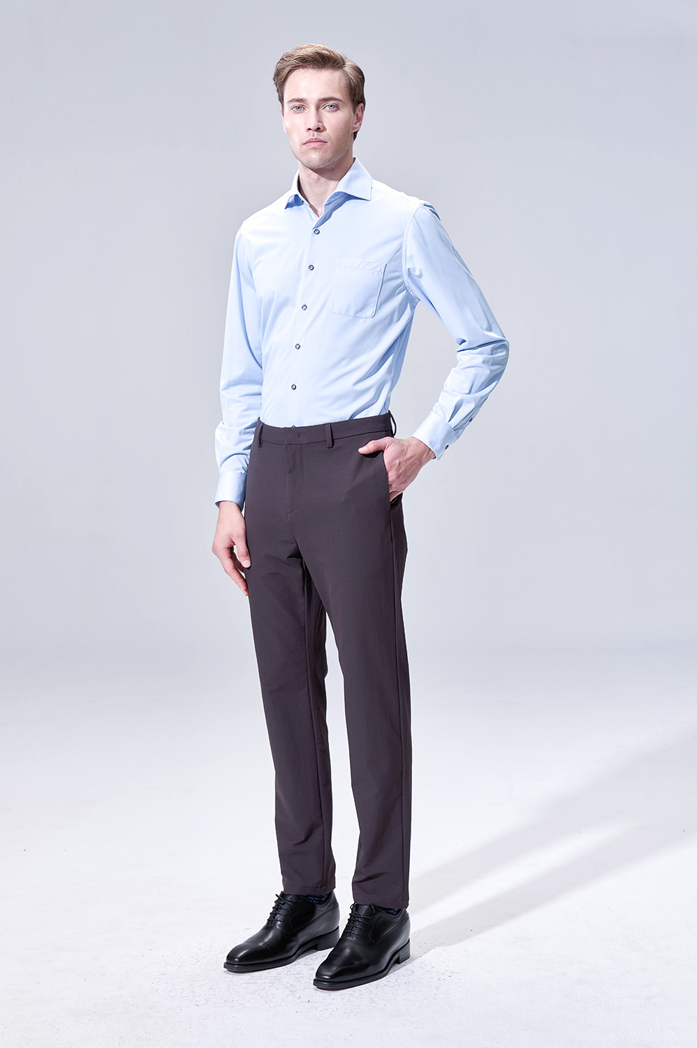 SST&C Blue Texture Classic Fit Shirt | 00062504013_0