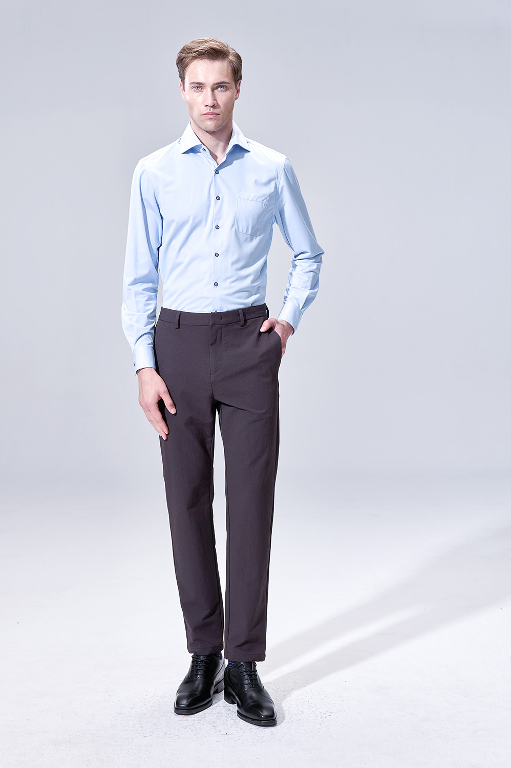 SST&C Blue Texture Classic Fit Shirt | 00062504013_1