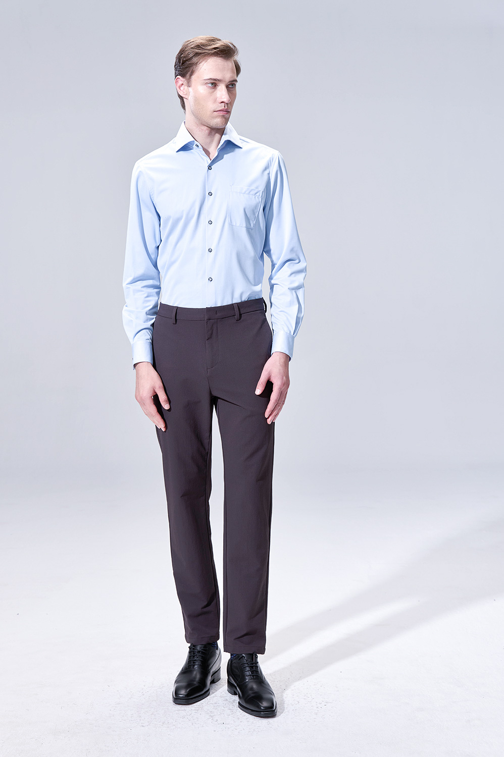 SST&C Blue Texture Classic Fit Shirt | 00062504013_2
