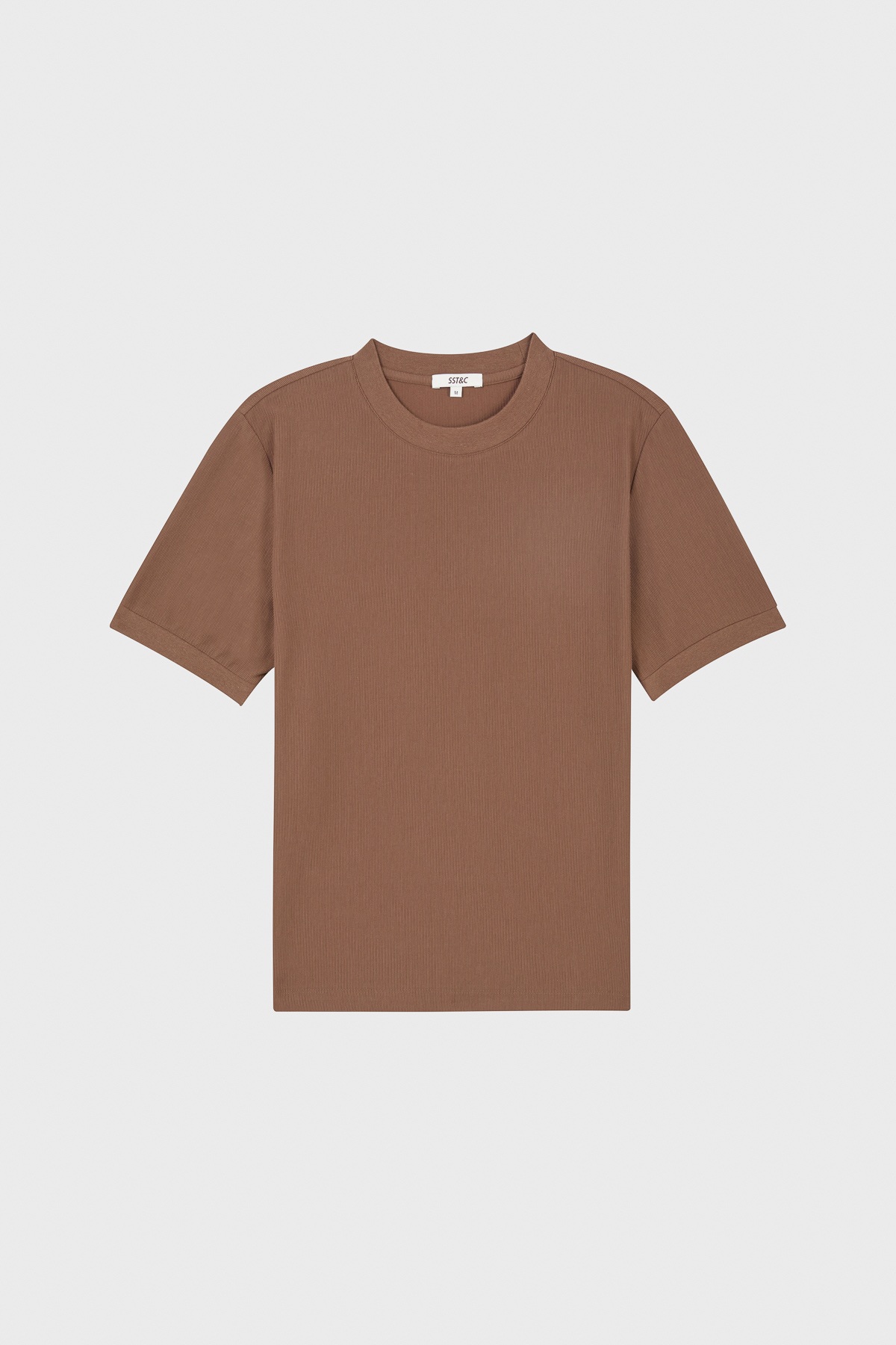 焦糖棕涼感豎條紋小高領T-SHIRT｜00212504002_4