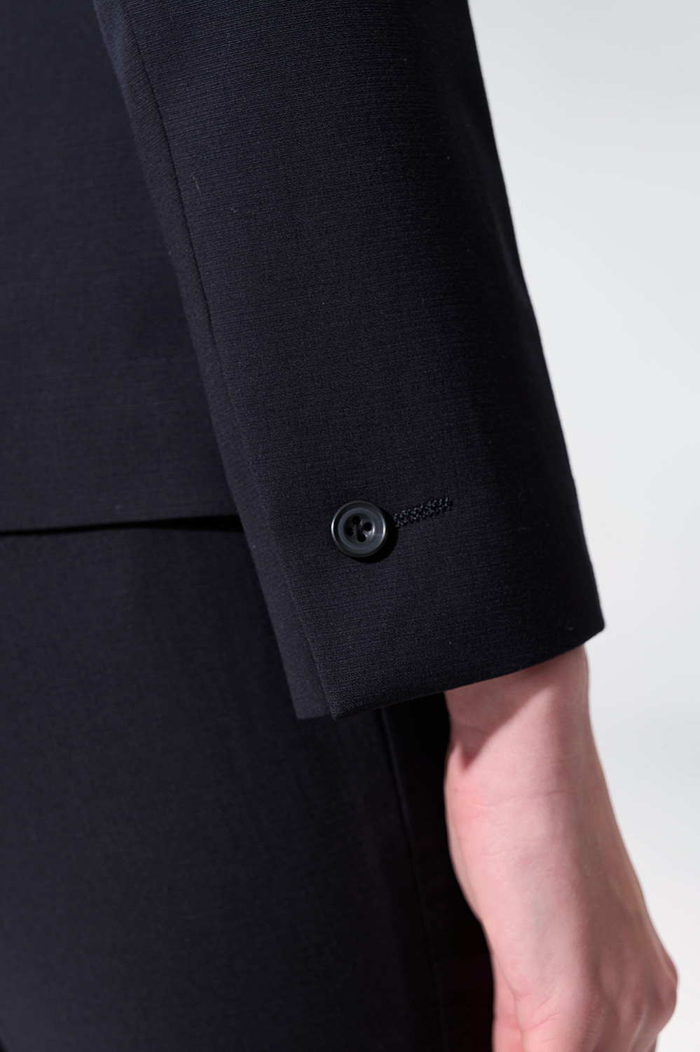 SST&C Black Textured Slim Fit Suit (Machine Washable) | 01012504001_4
