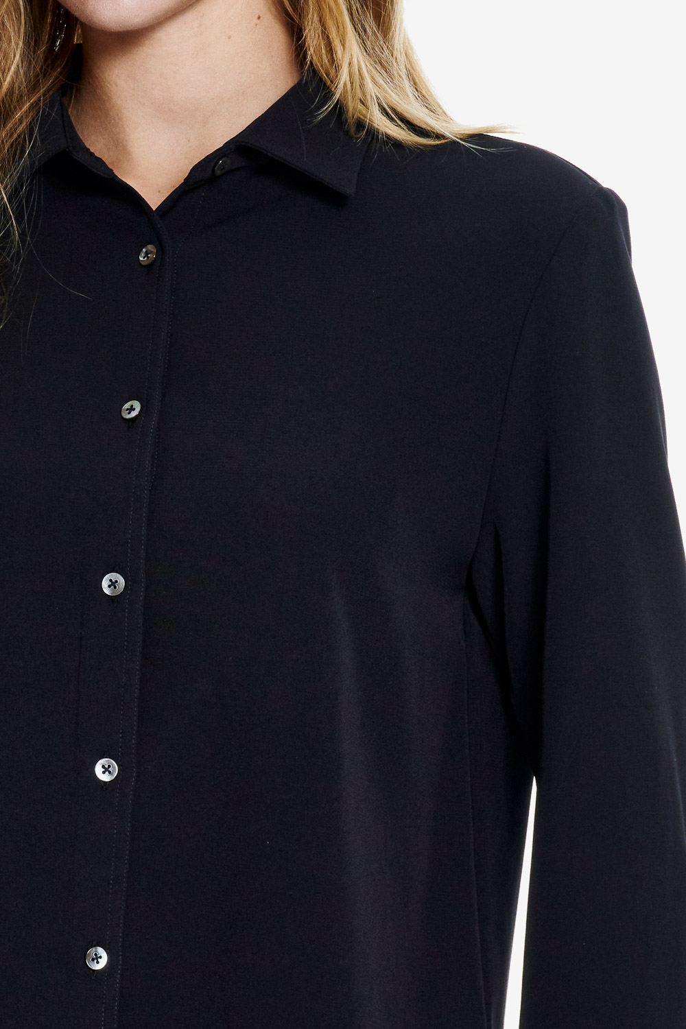 SST&C Black Stiff-Feeling Long Sleeve Top | 01082504002_3