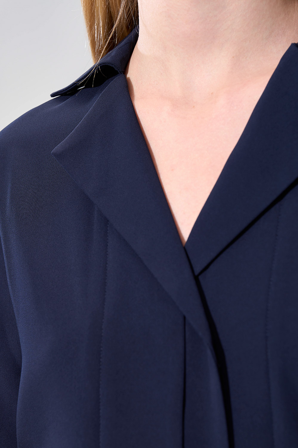 SST&C Navy Blazer Collar Long Sleeve Top | 01082504006_4