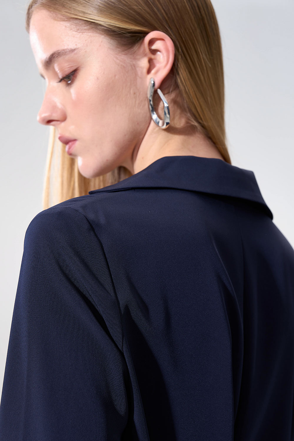 SST&C Navy Blazer Collar Long Sleeve Top | 01082504006_5