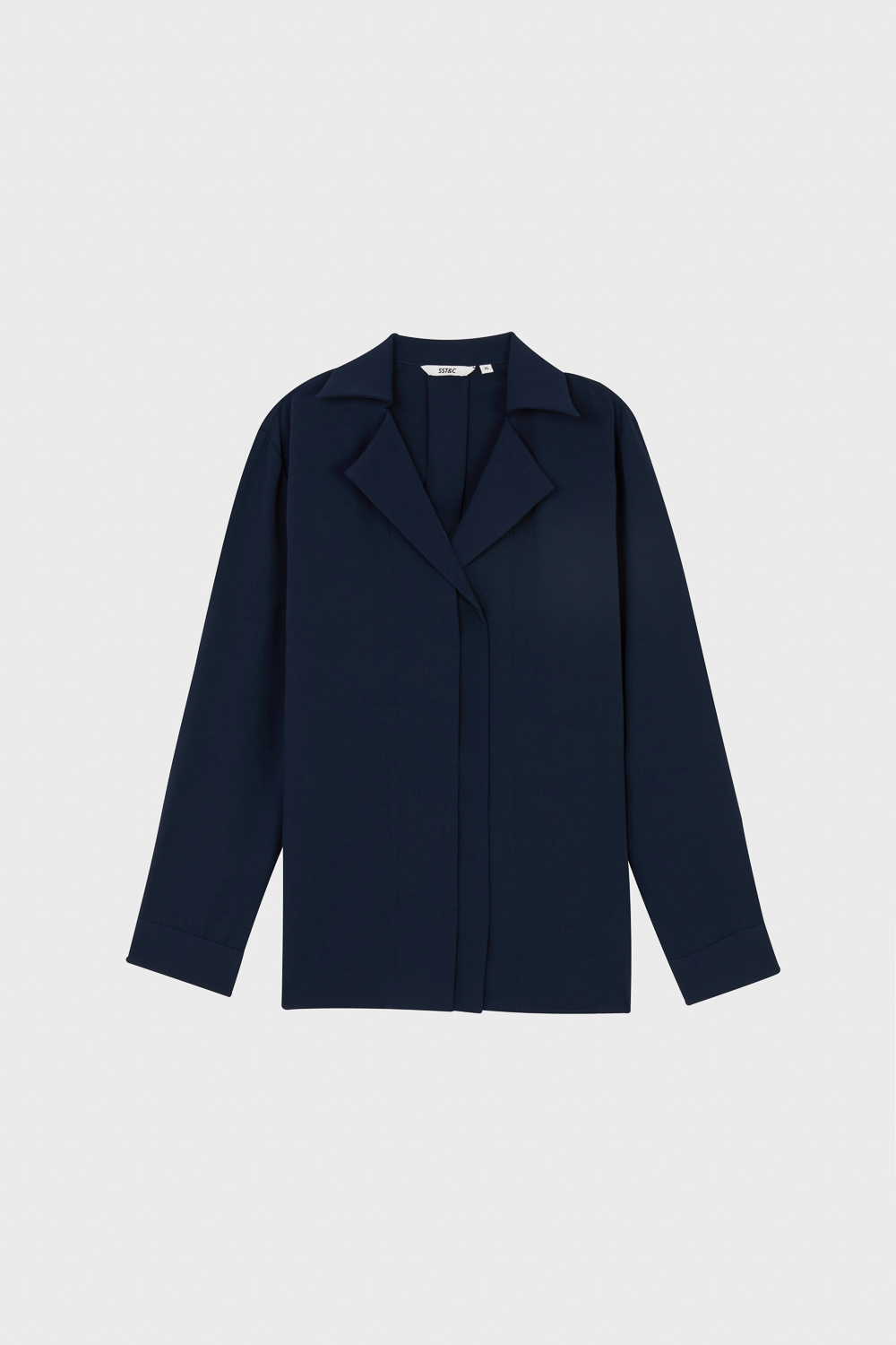 SST&C Navy Blazer Collar Long Sleeve Top | 01082504006_7