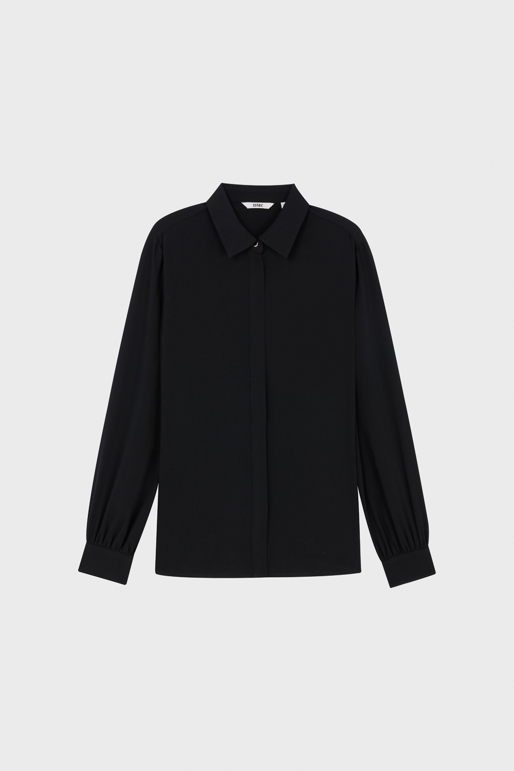 SST&C Black Pleated Cuffs Long Sleeve Top | 01082504007_5