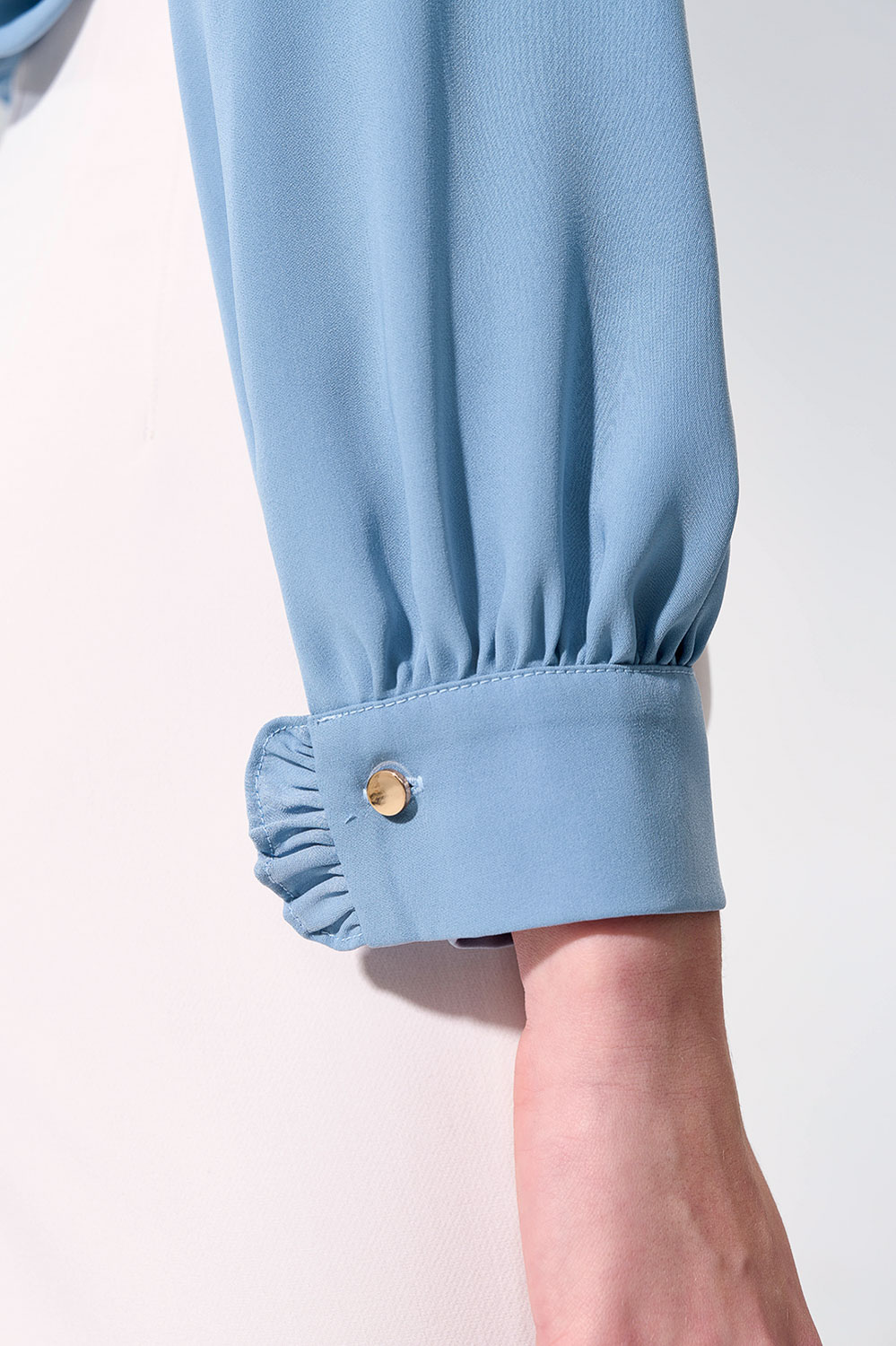 SST&C Sky Blue Pleated Cuffs Long Sleeve Top | 01082504008_5