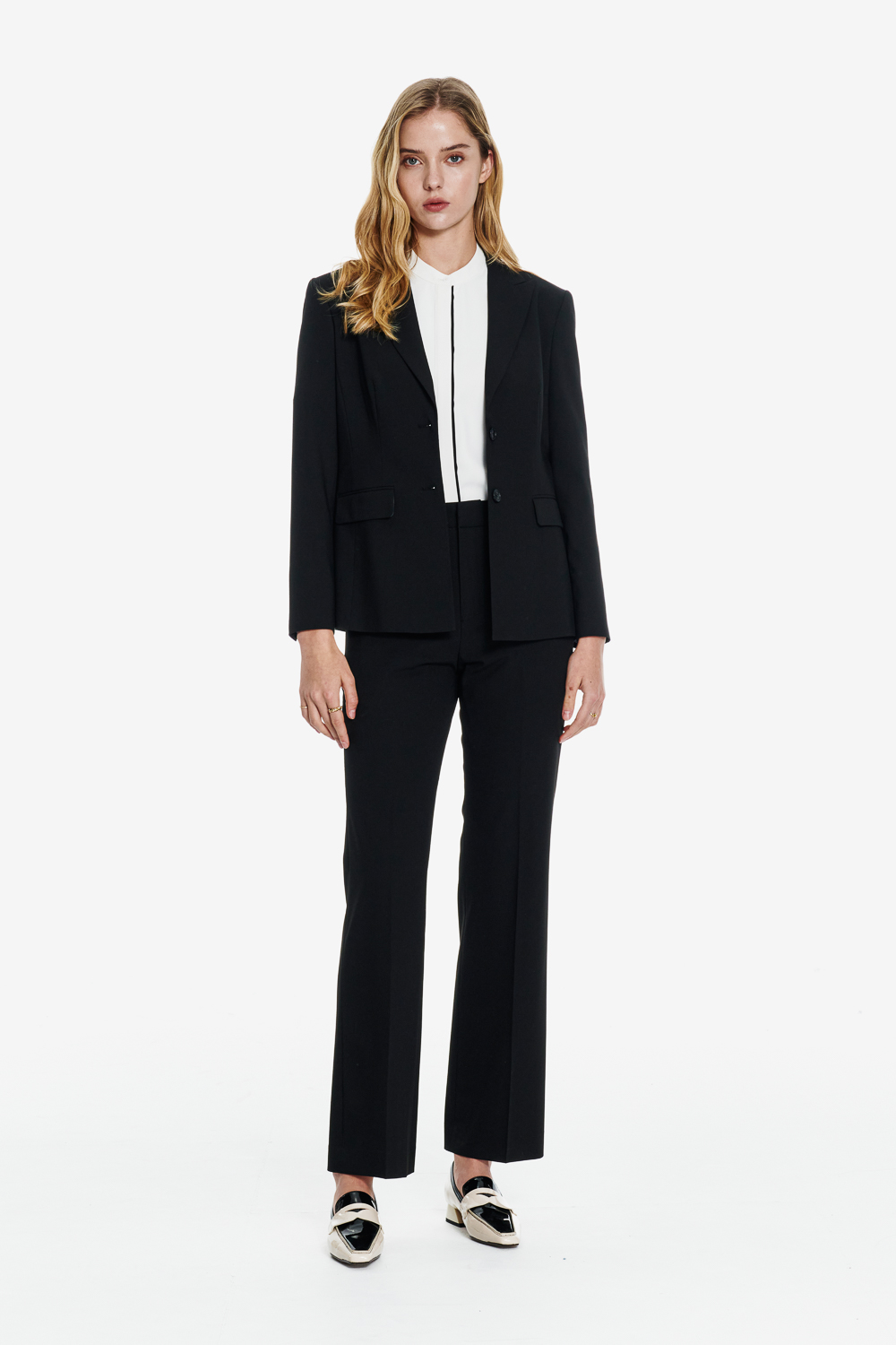 SST&C White Color-Block Placket 3/4 Sleeve Top | 01092504001_2