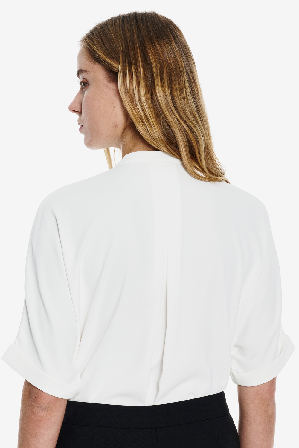 SST&C White Color-Block Placket 3/4 Sleeve Top | 01092504001_4