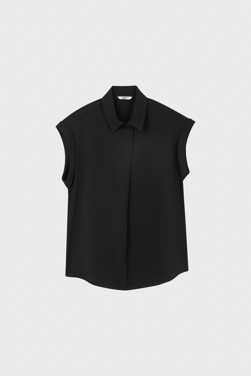 SST&C Black Women's Cuffed Sleeveless Top | 01092504004_4