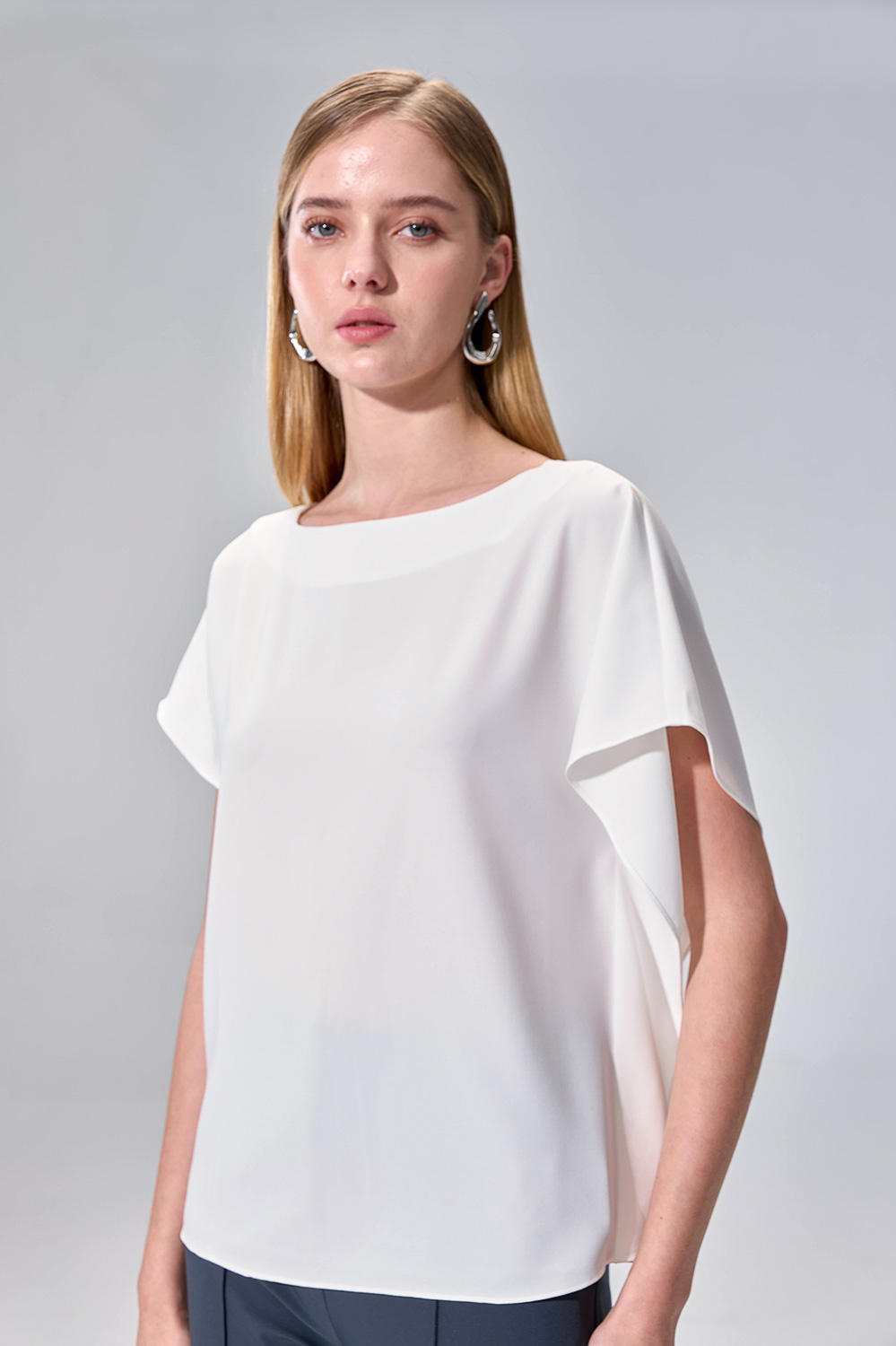 SST&C White Asymmetrical Shoulder-to-Shoulder Top | 01092504005_2