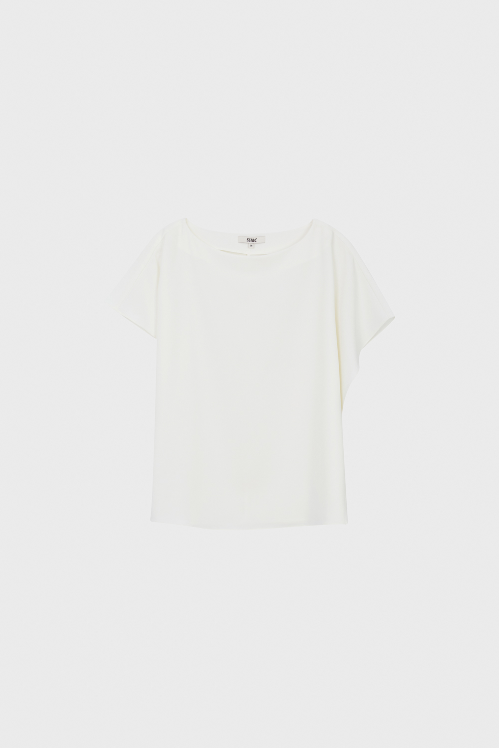 SST&C White Asymmetrical Shoulder-to-Shoulder Top | 01092504005_6