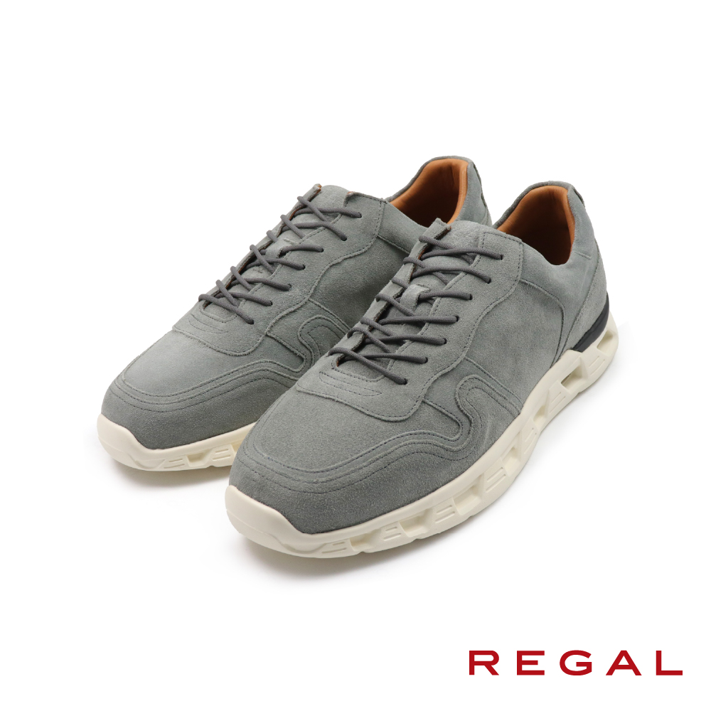 【REGAL】日本麂皮氣墊造型運動休閒鞋 灰色(UC25-GRYS)