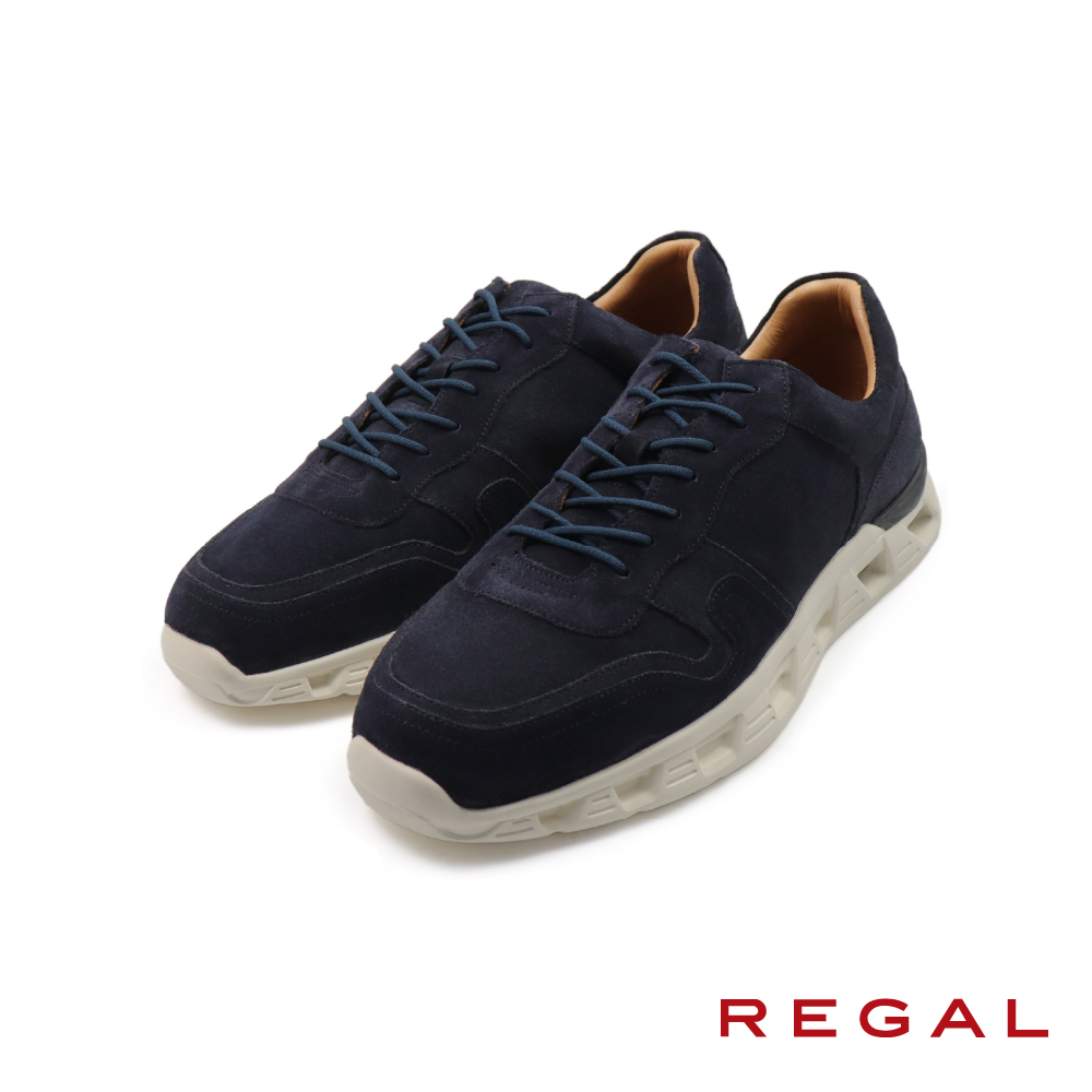 【REGAL】日本麂皮氣墊造型運動休閒鞋 深藍色(UC25-NVYS)