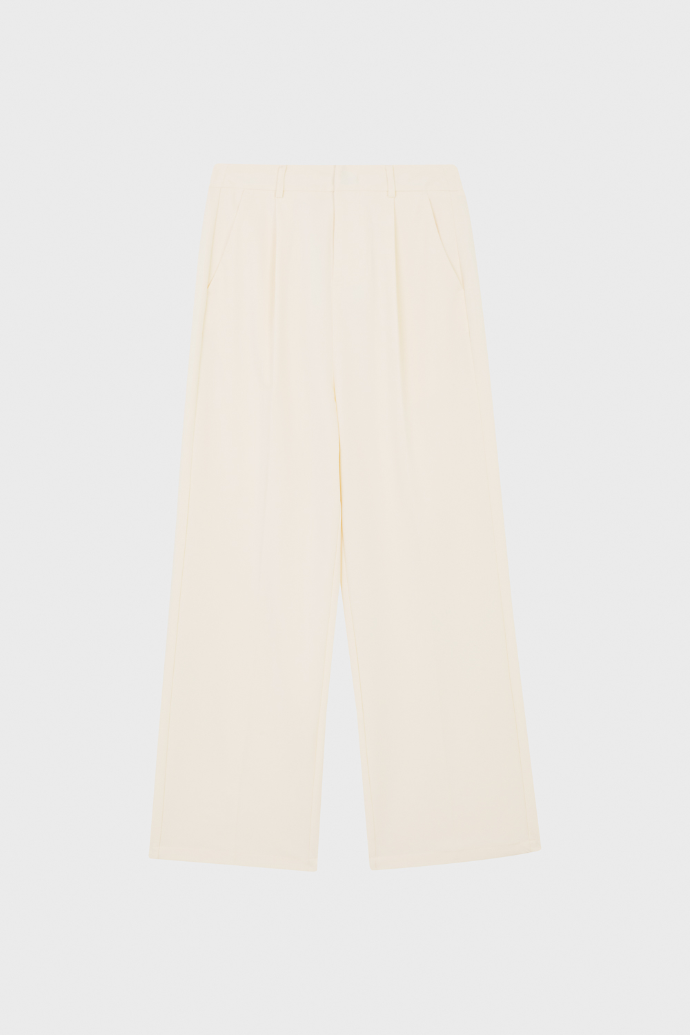 SST&C Ivory Pleated Straight Trousers | 01162504001_2