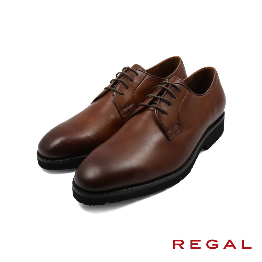 【REGAL】日本質感商務素面綁帶德比鞋 棕色(UC18-BR)