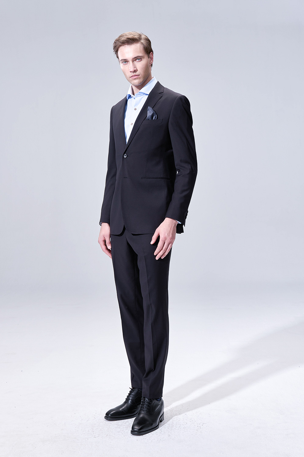 【Customized Pants】SST&C Black Textured Slim Trousers | 00022504003_1