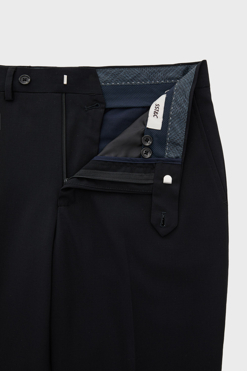 【Customized Pants】SST&C Black Textured Slim Trousers | 00022504003_4