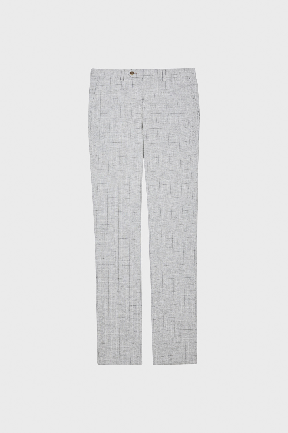 SST&C Light Grey Check Slim Trousers | 00022504004_3