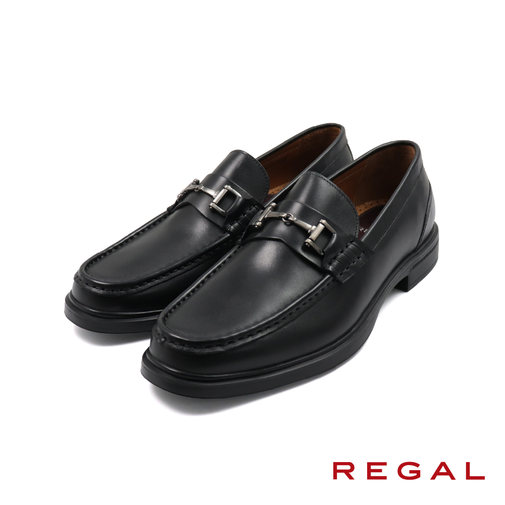 【REGAL】日本質感時尚馬銜扣樂福鞋 黑色(UC22-BL)