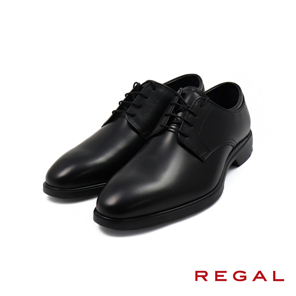 【REGAL】日本質感素面綁帶德比鞋 黑色(V284-BL)