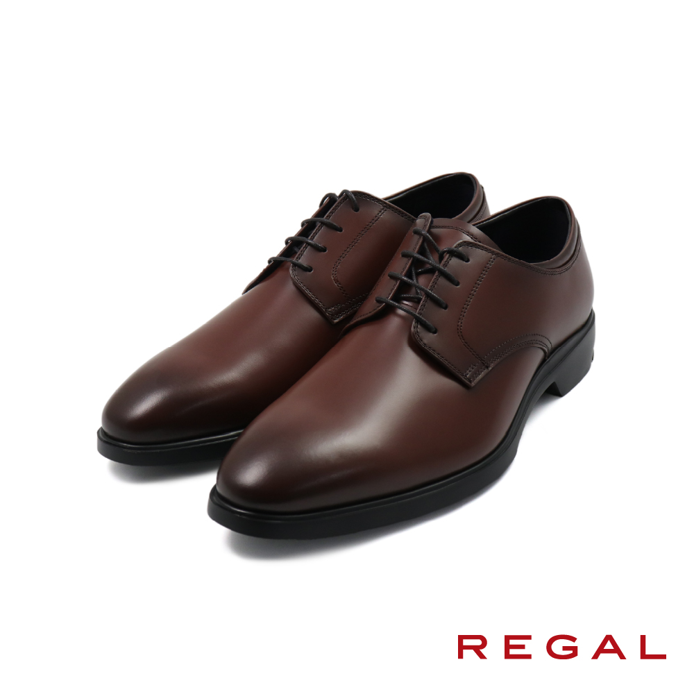 【REGAL】日本質感素面綁帶德比鞋 深棕色(V284-DBR)